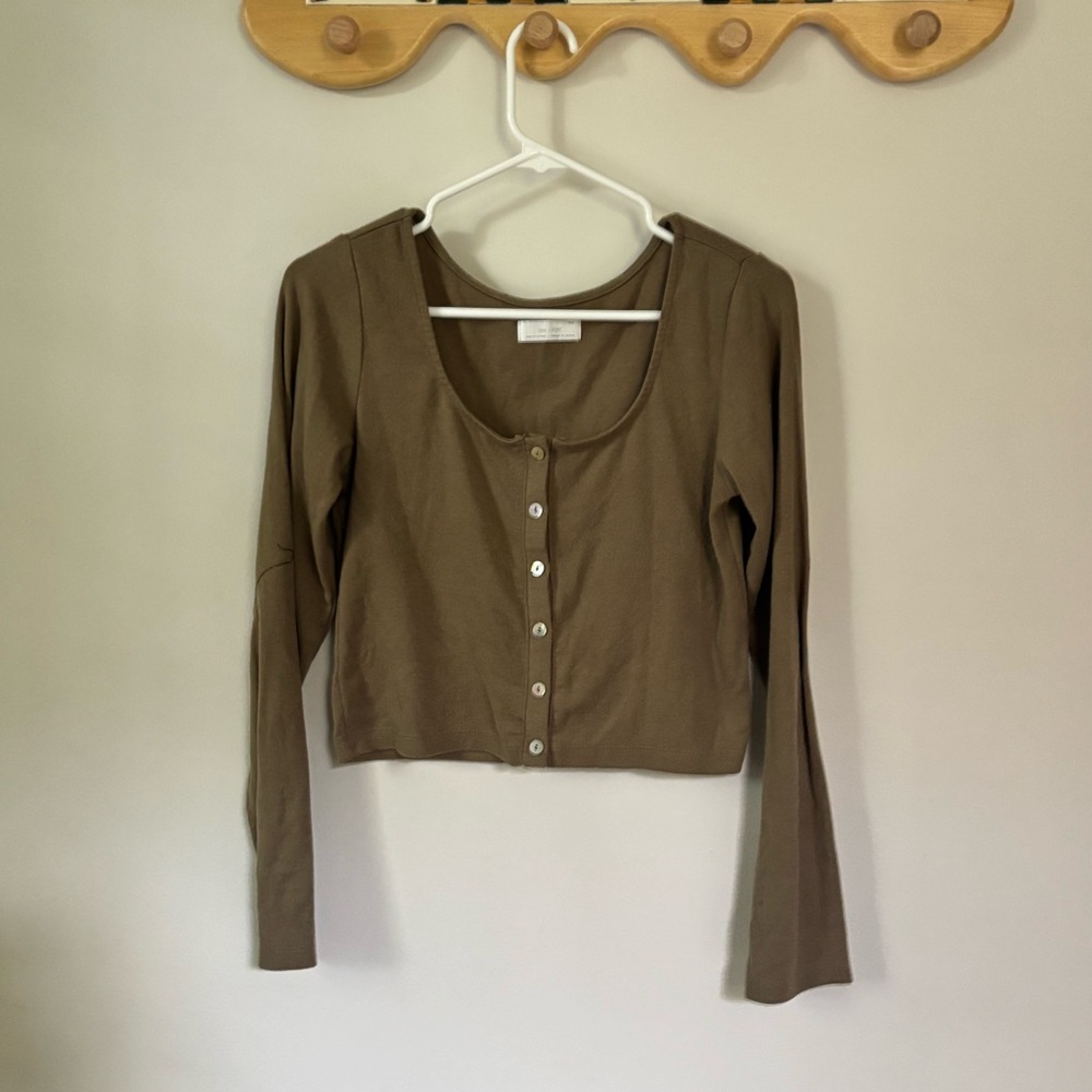 Oak + fort • cropped button down cardigan sweater